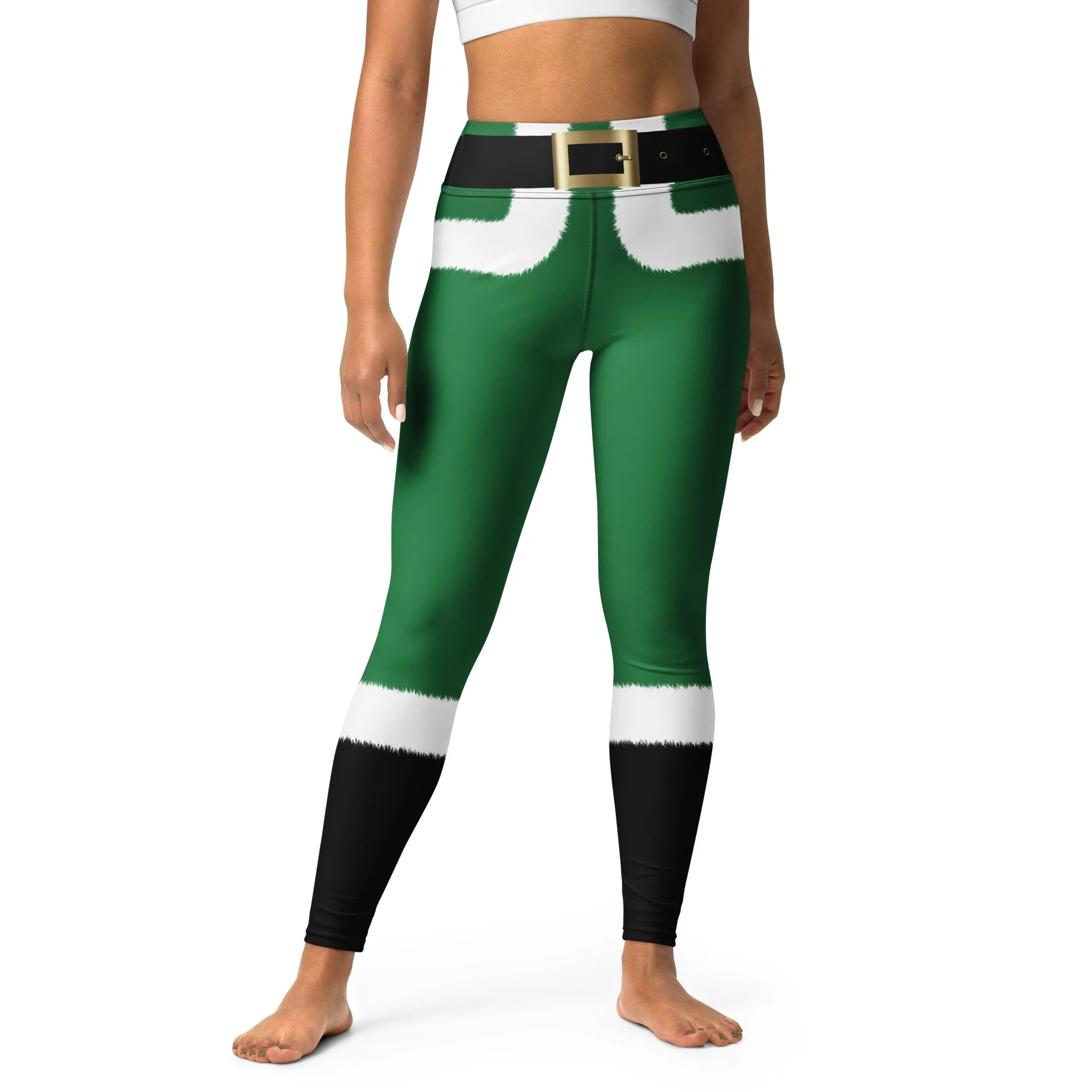 Santa's Simple Outfit Green Yoga Leggings