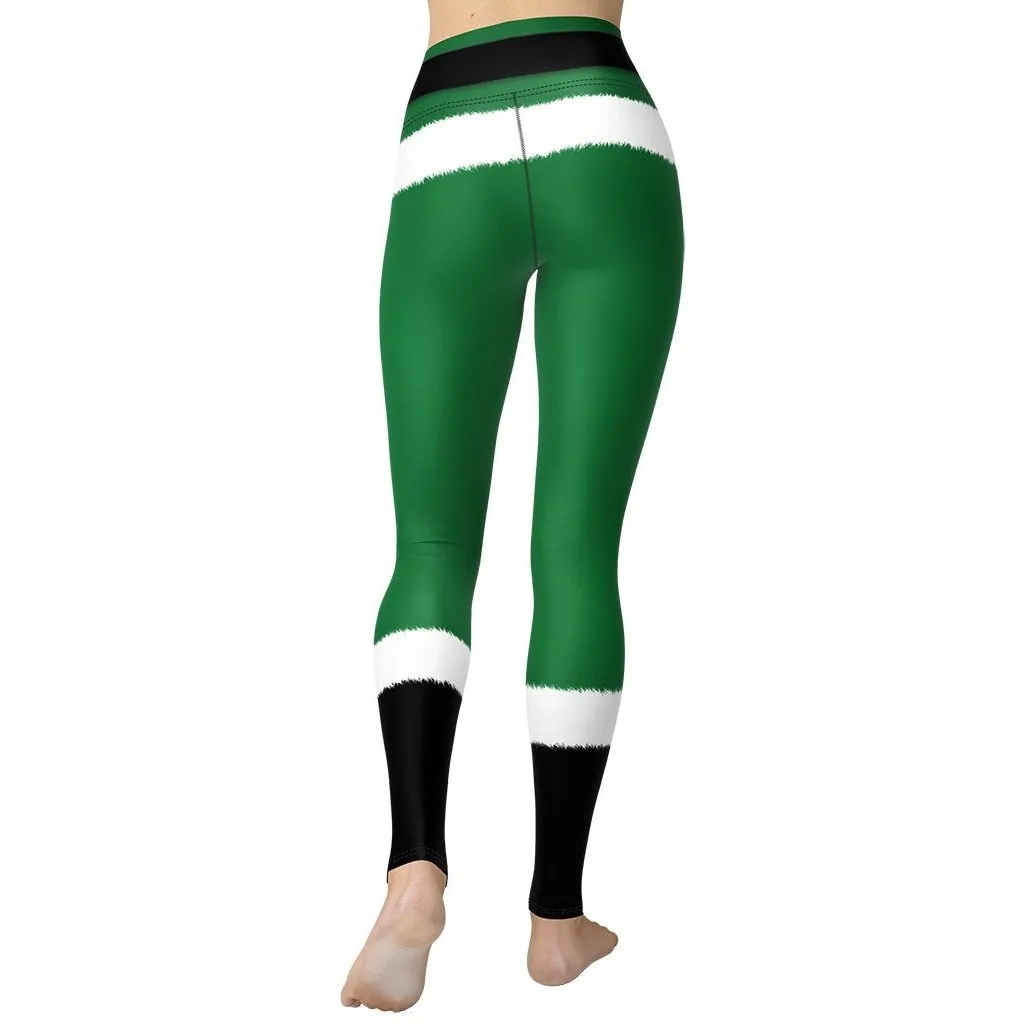 Santa's Simple Outfit Green Yoga Leggings