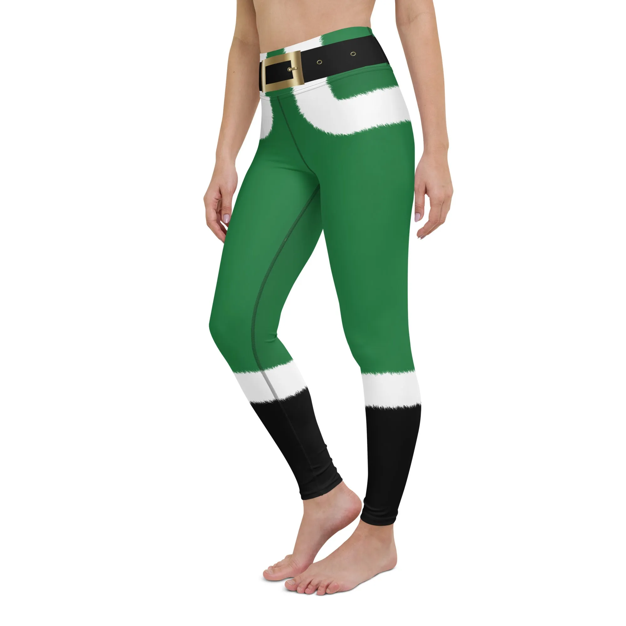 Santa's Simple Outfit Green Yoga Leggings