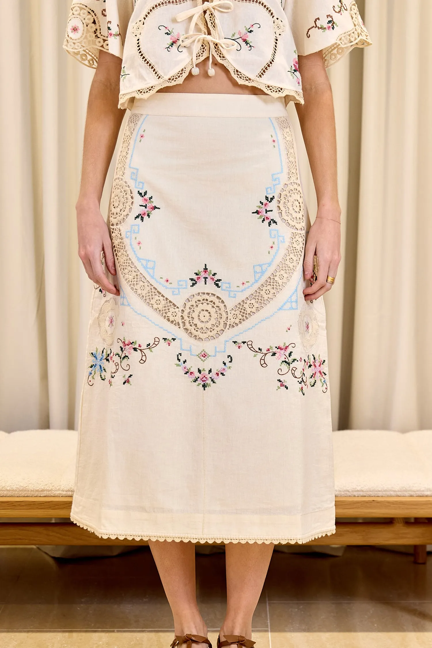 SEA Edwina Embroidery Skirt