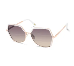 Semi-Rimless Geometric Sunglasses