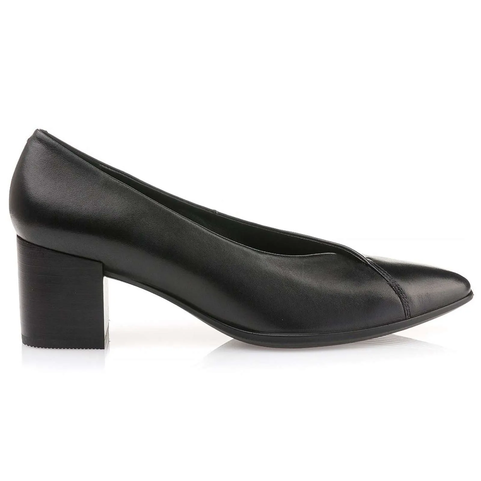 Shape 45 Full Grain Leather Women's Pointy Block Heel Slip-On Shoes