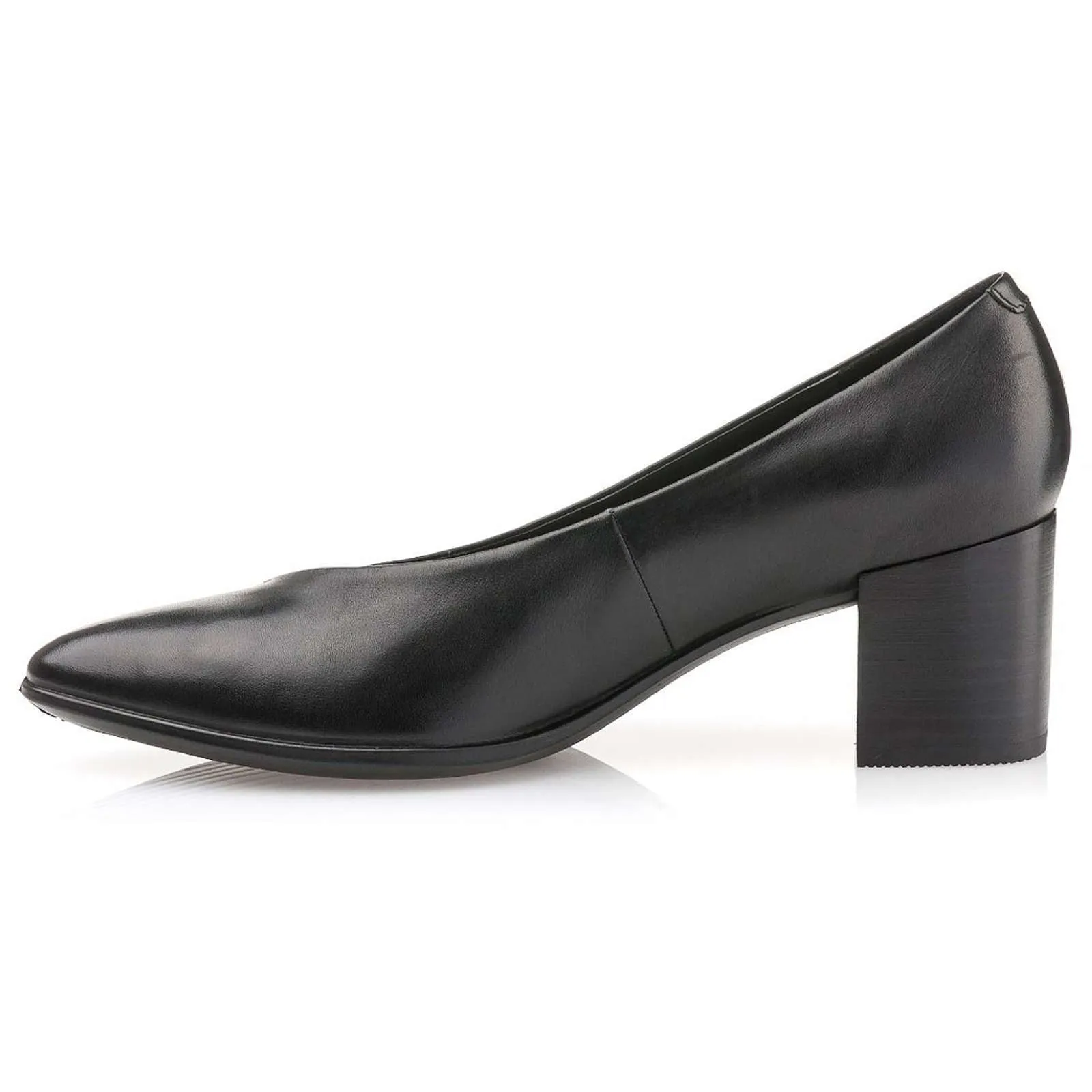 Shape 45 Full Grain Leather Women's Pointy Block Heel Slip-On Shoes