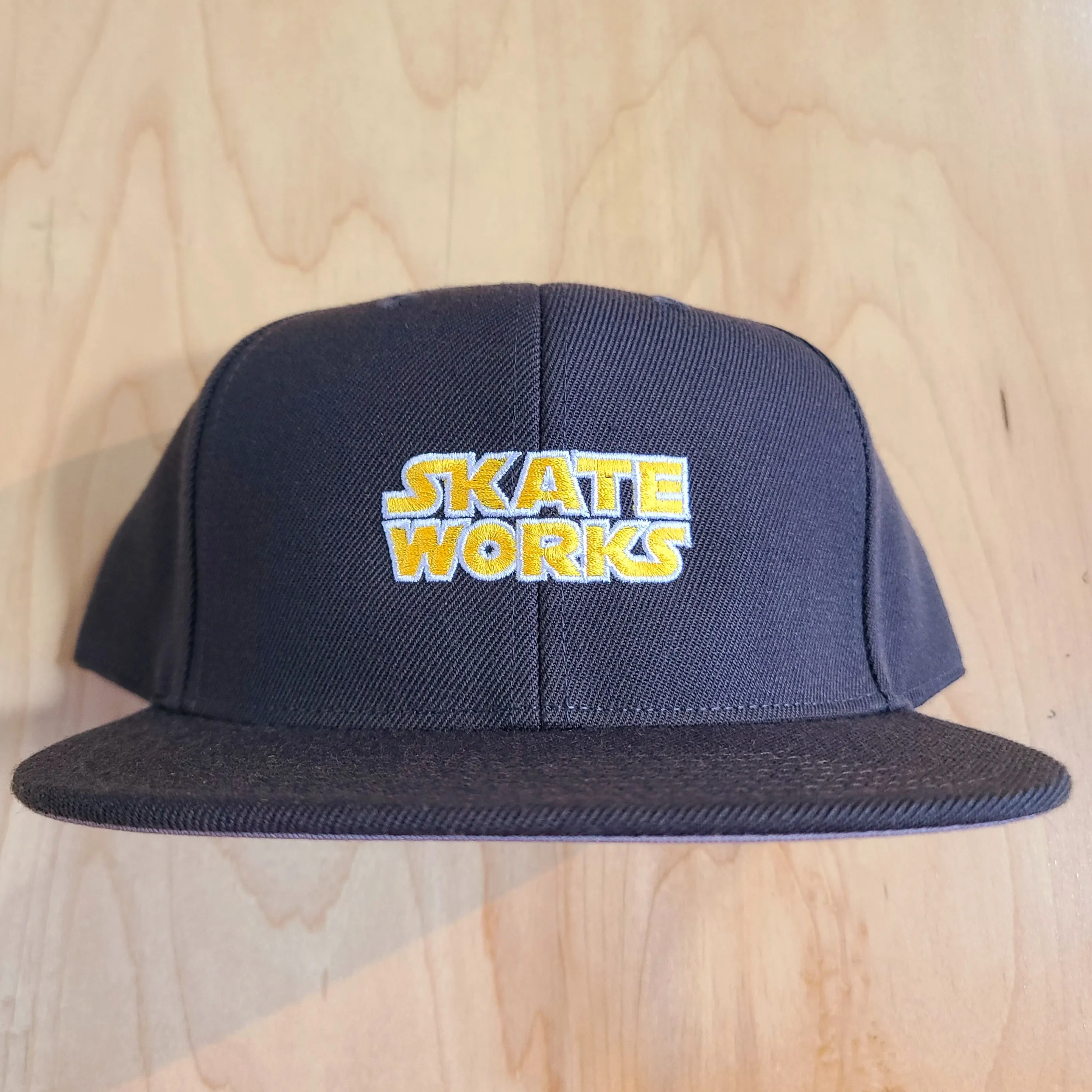 Skateworks Classic Logo Snapback Hat Coal/Yellow