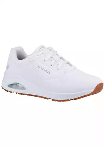 Skechers Ladies White Uno SR Trainers | Grattan