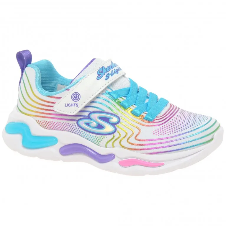 Skechers Wavy Beams Lights Girls Sports Trainers