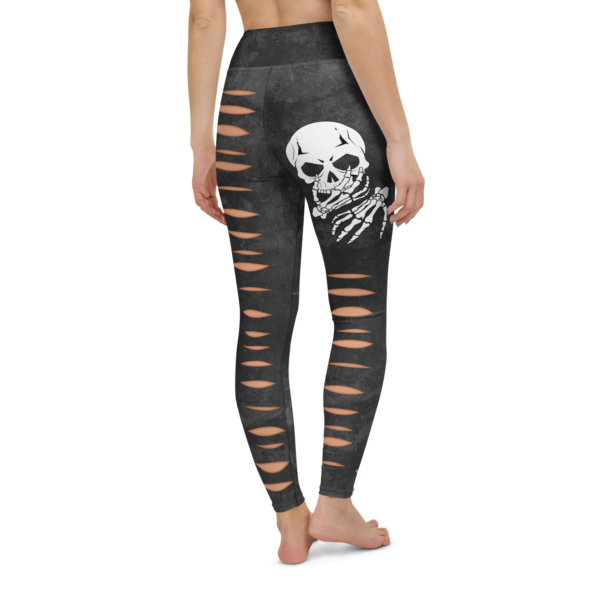 Skeleton 3D Cut Out Effect Yoga Leggings