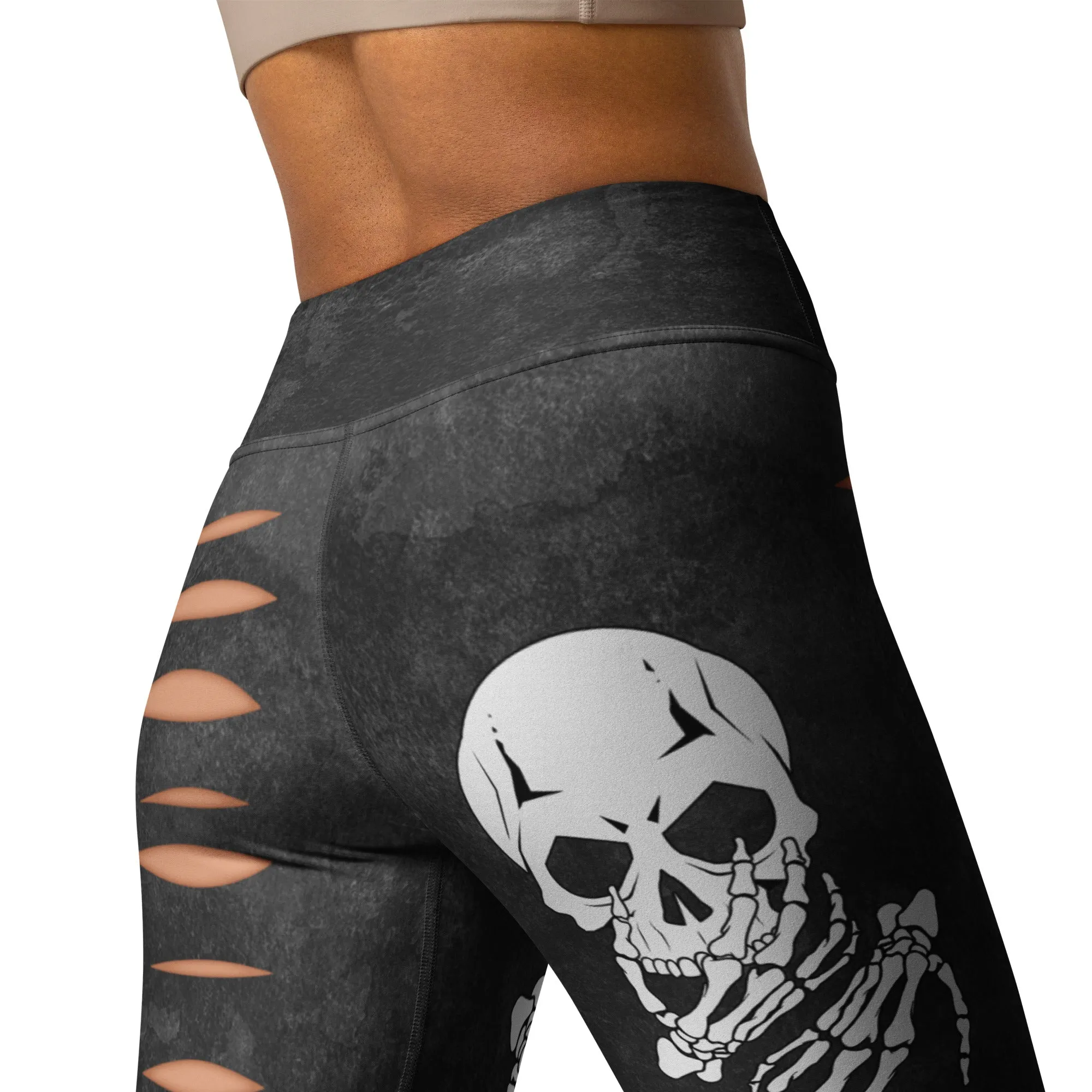 Skeleton 3D Cut Out Effect Yoga Leggings