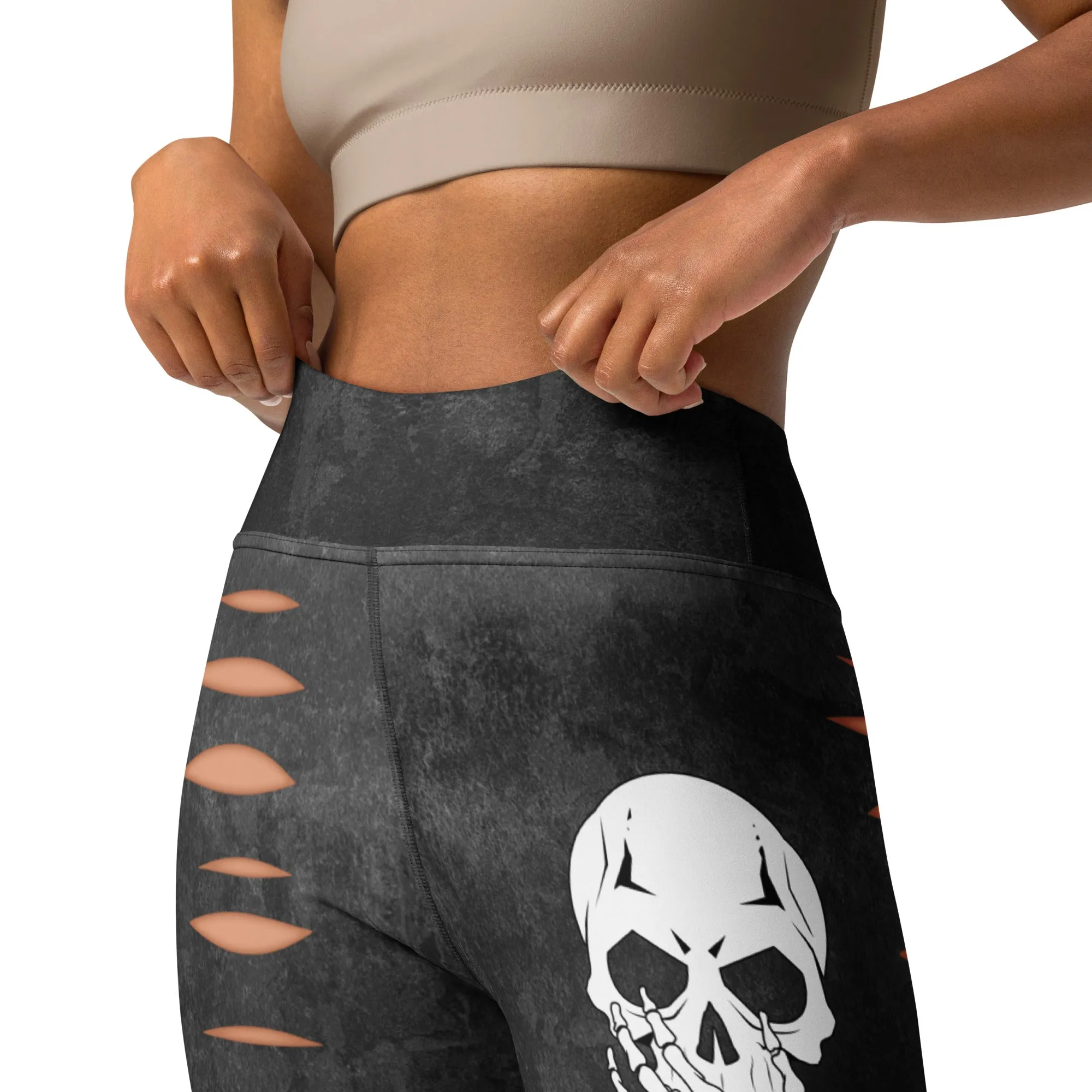 Skeleton 3D Cut Out Effect Yoga Leggings