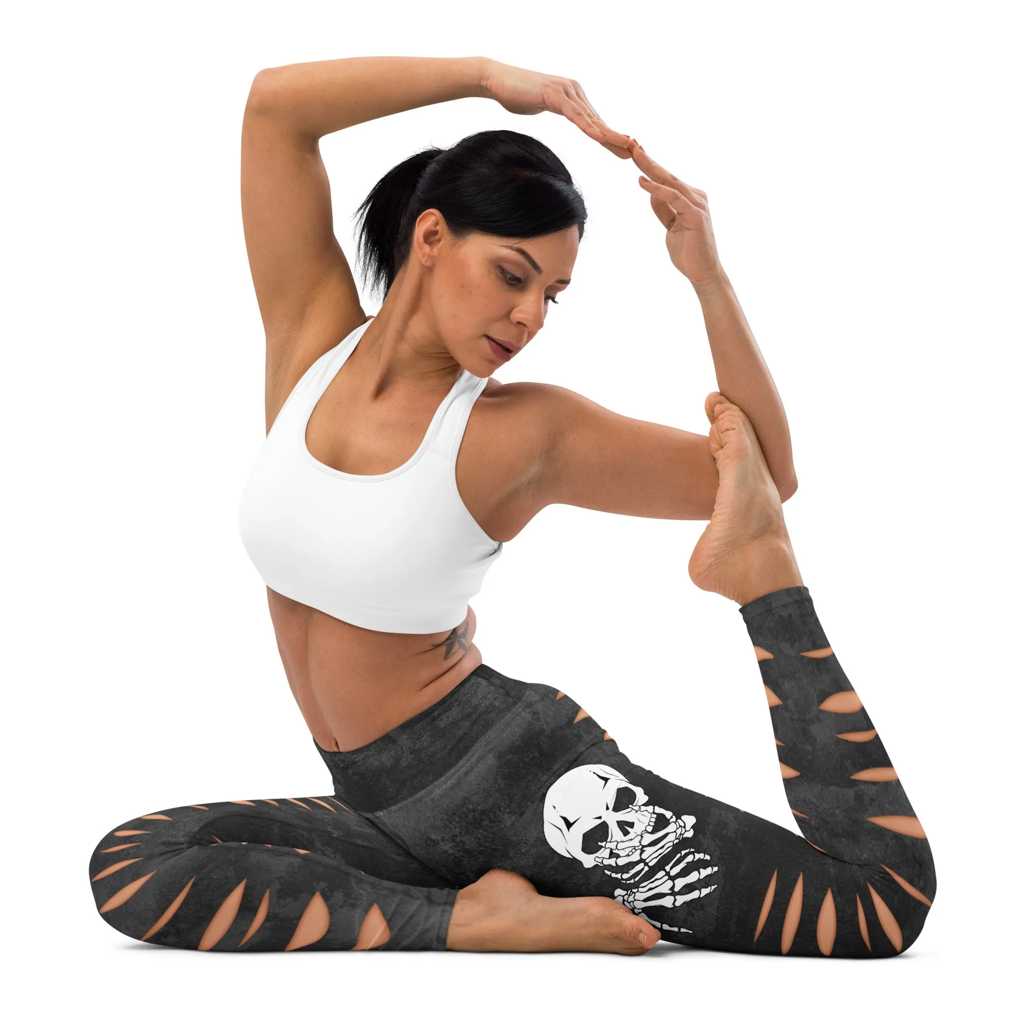 Skeleton 3D Cut Out Effect Yoga Leggings