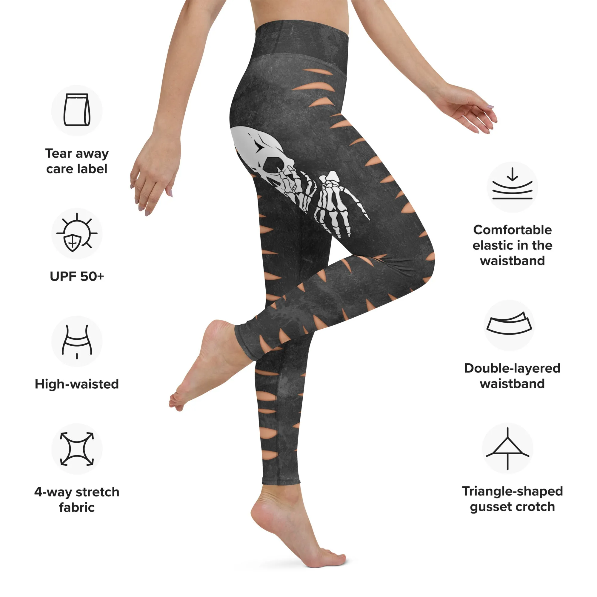 Skeleton 3D Cut Out Effect Yoga Leggings