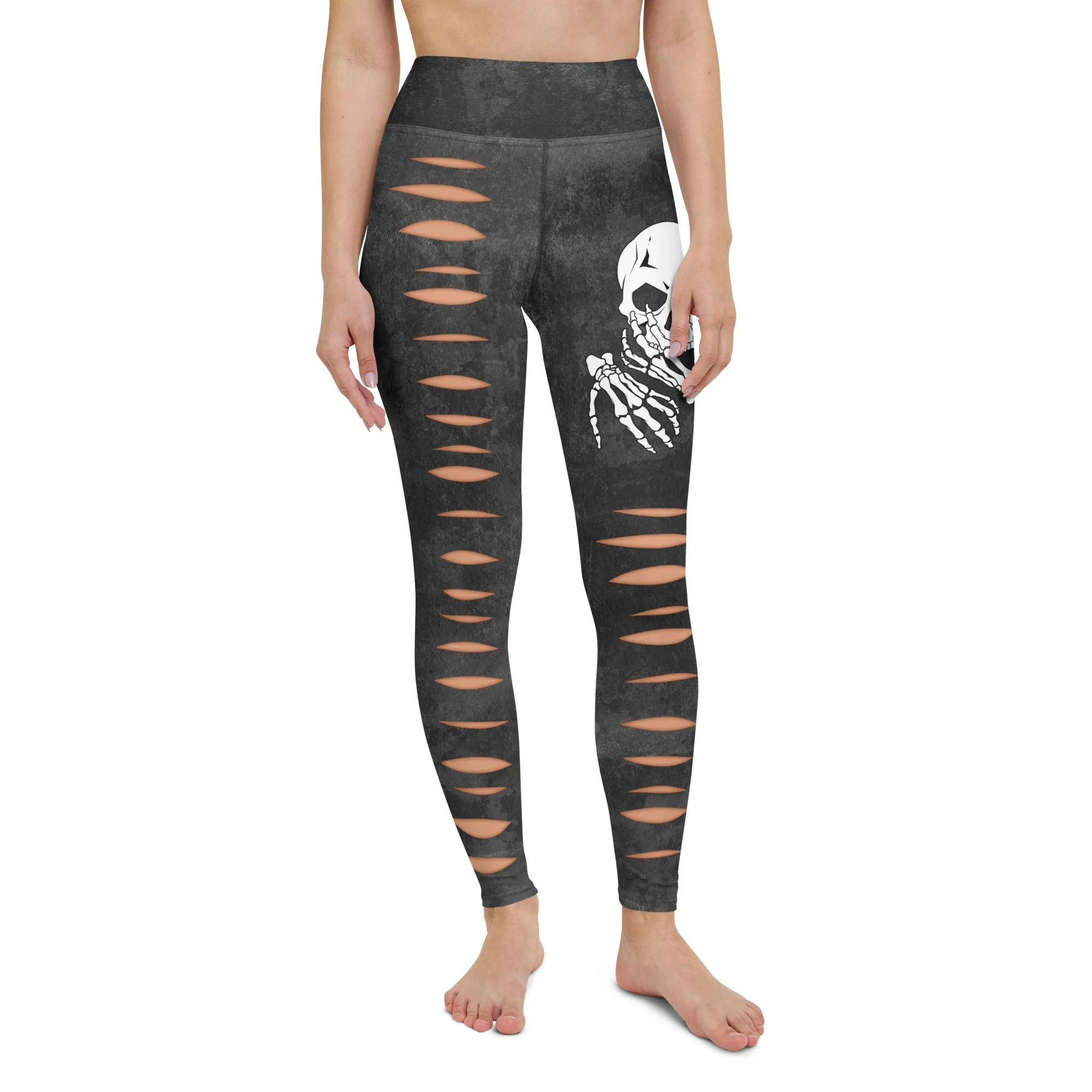 Skeleton 3D Cut Out Effect Yoga Leggings