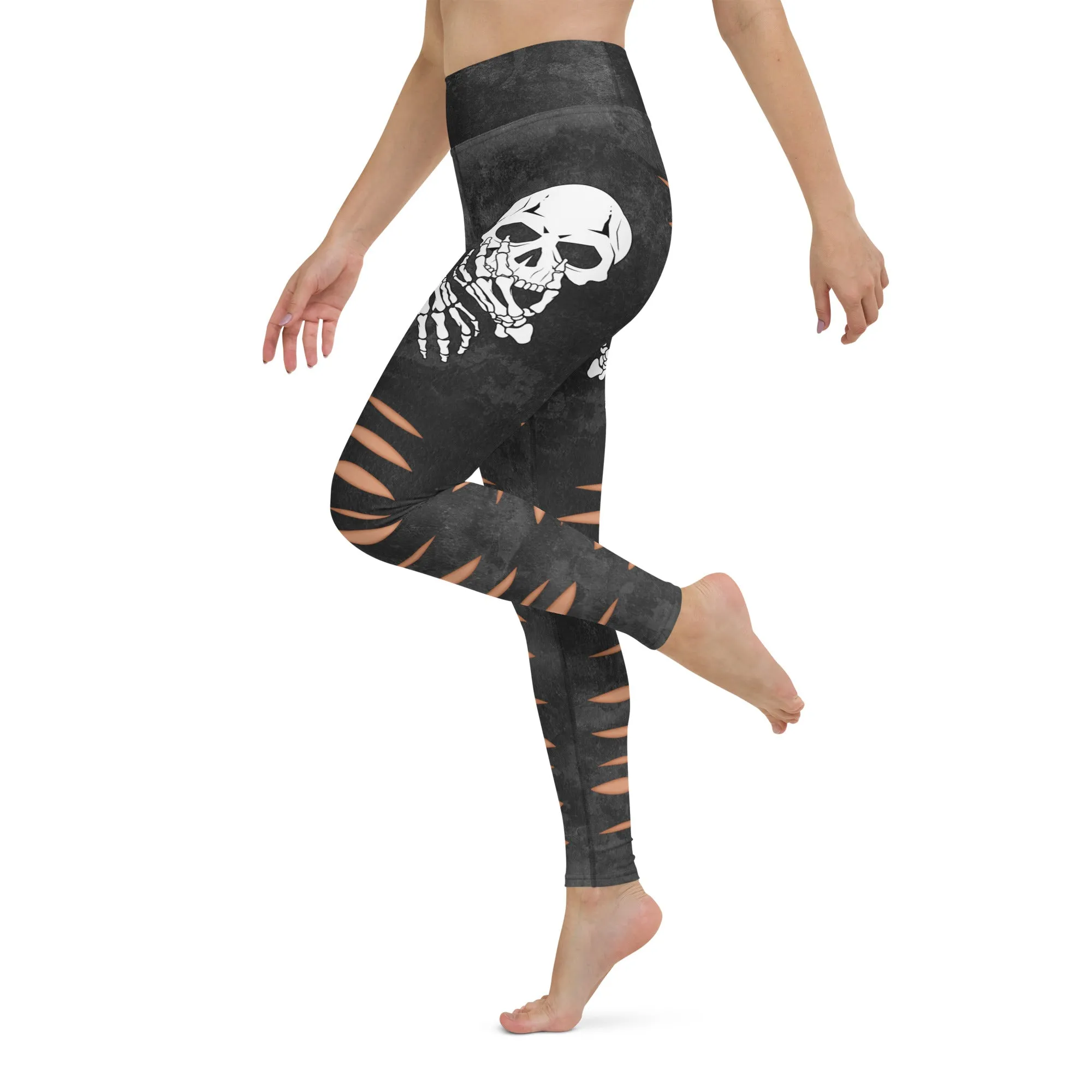 Skeleton 3D Cut Out Effect Yoga Leggings