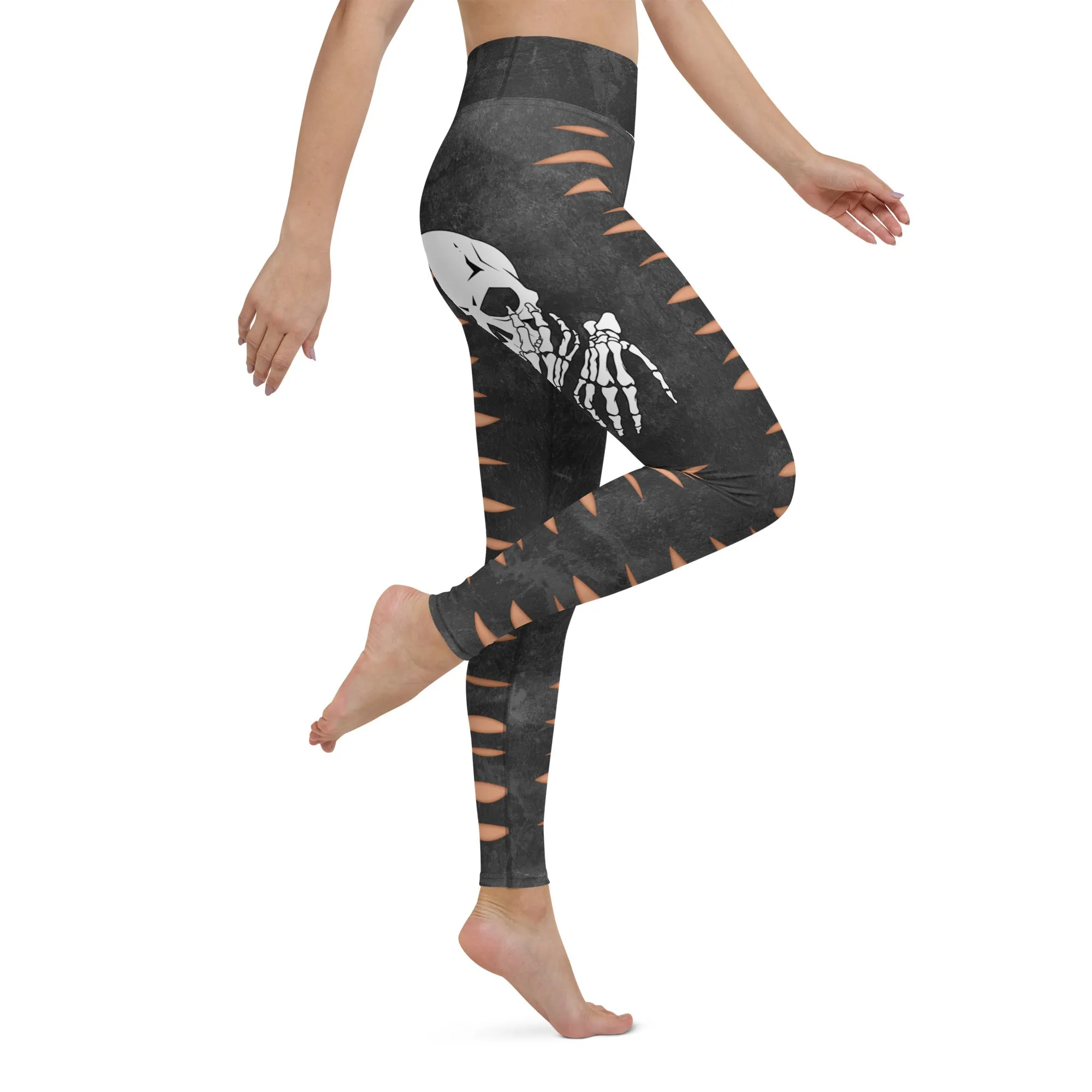 Skeleton 3D Cut Out Effect Yoga Leggings