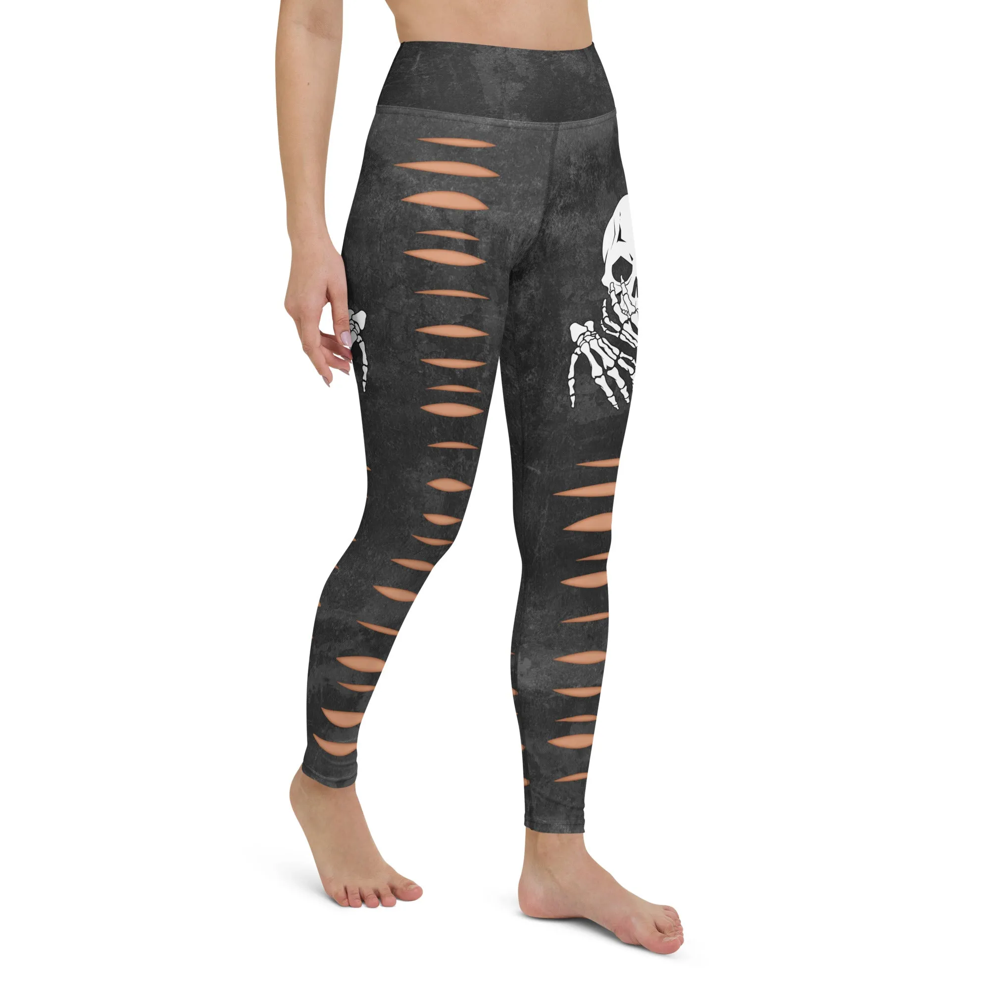 Skeleton 3D Cut Out Effect Yoga Leggings