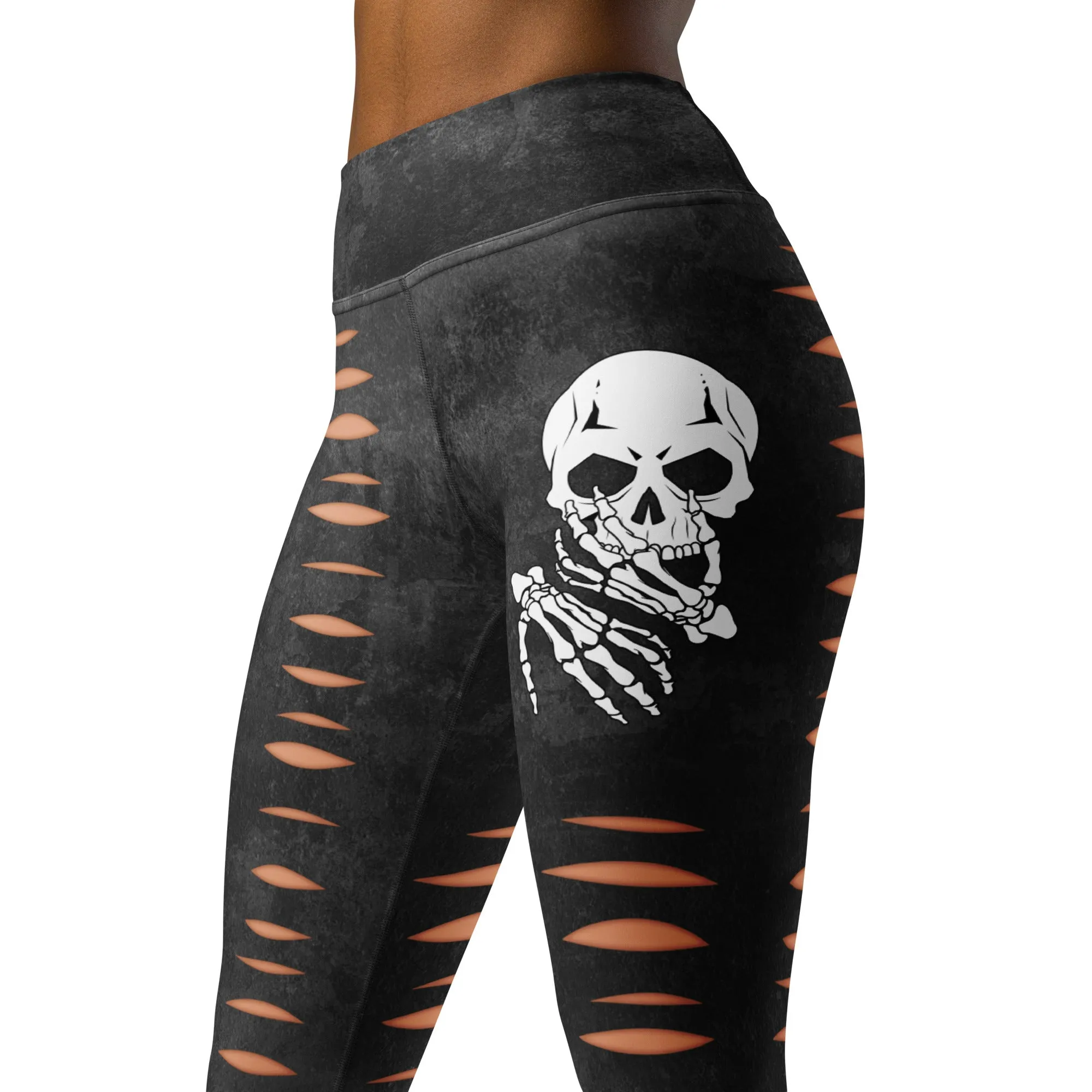 Skeleton 3D Cut Out Effect Yoga Leggings