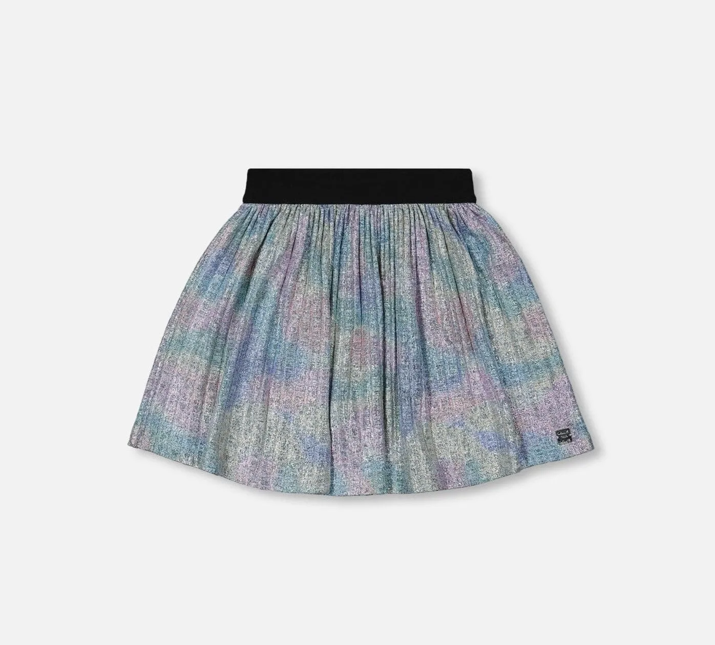 Sliver Metallic Print Skirt