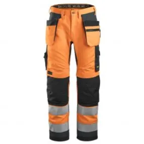 Snickers 6230 AllroundWork, High-Vis Work Trousers+ Holster Pockets, Class 2&#