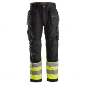 Snickers 6233 AllroundWork, High-Vis Work Trousers+ Holster Pockets, Class 1&#