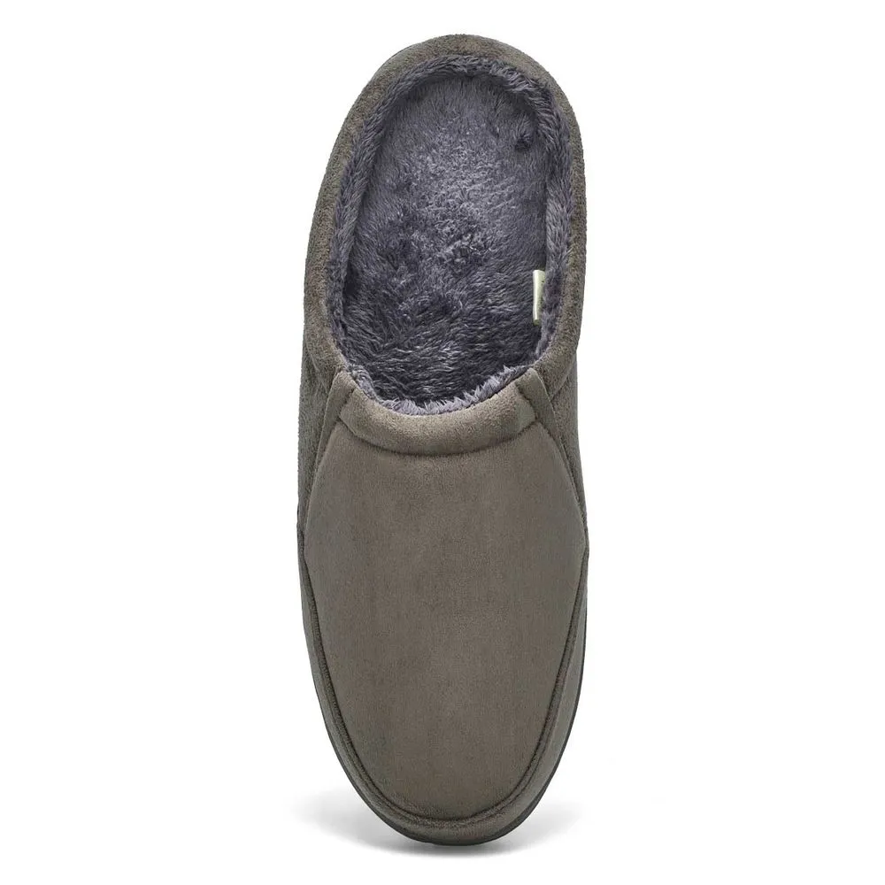 Soft Moc Mens Polar II Open Back Slipper - Charcoal