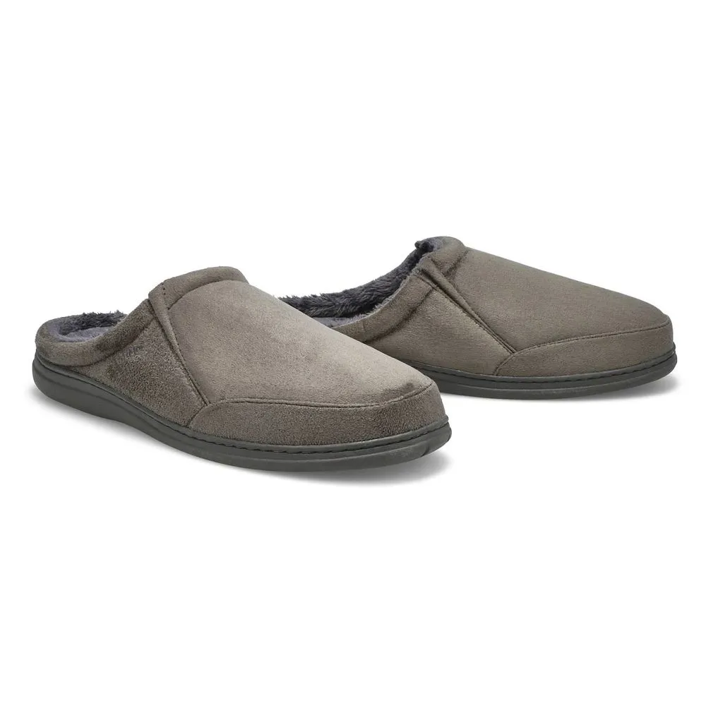 Soft Moc Mens Polar II Open Back Slipper - Charcoal