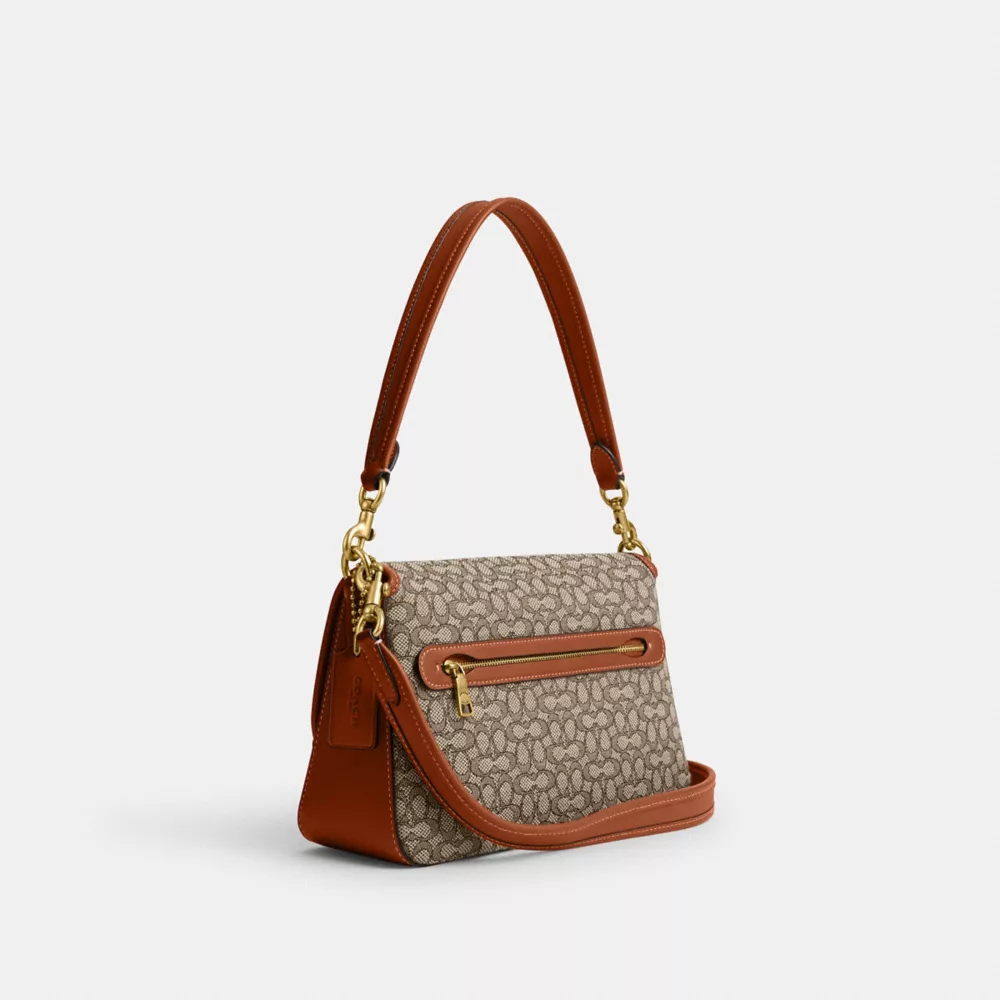 SOFT TABBY SHOULDER BAG IN MICRO SIGNATURE JACQUARD