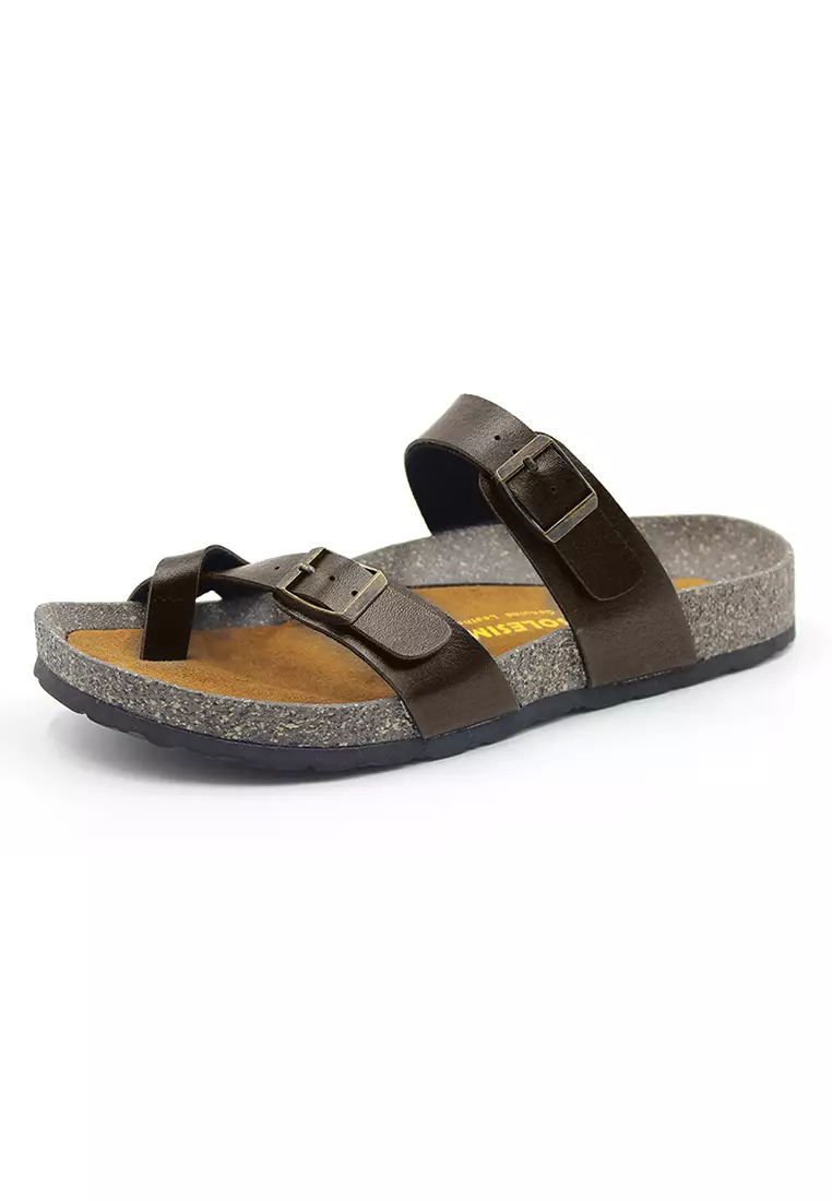 SoleSimple Dublin - Dark Brown Leather Sandals & Flip Flops & Slipper