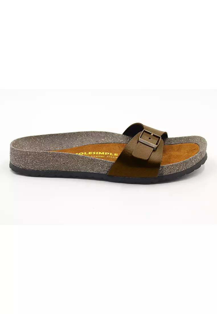 SoleSimple Lyon - Camel Leather Sandals & Flip Flops & Slipper