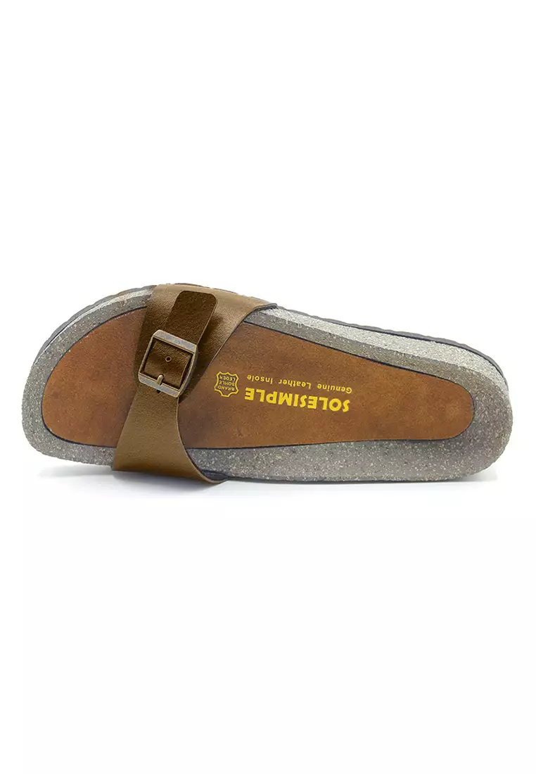 SoleSimple Lyon - Camel Leather Sandals & Flip Flops & Slipper