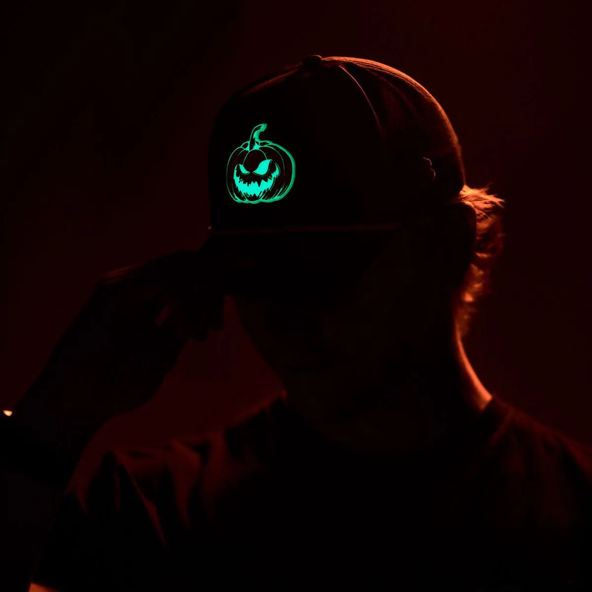 Spooky Glow Curved Trucker + Jack-O-Lantern Glow Hoodie Bundle