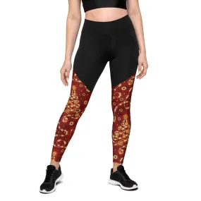 Steampunk Christmas Compression Leggings