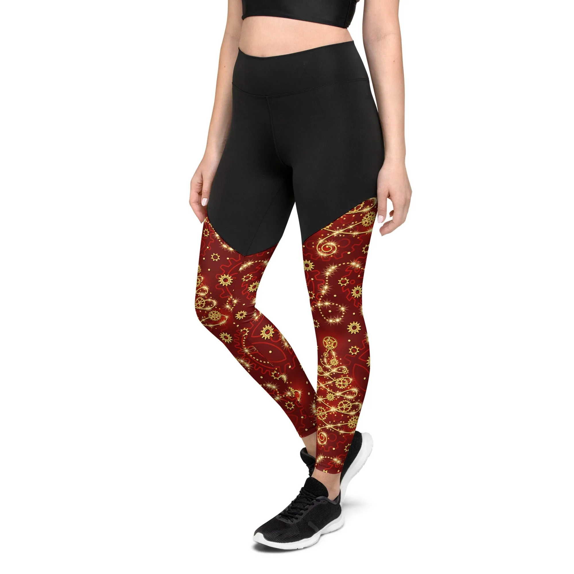 Steampunk Christmas Compression Leggings