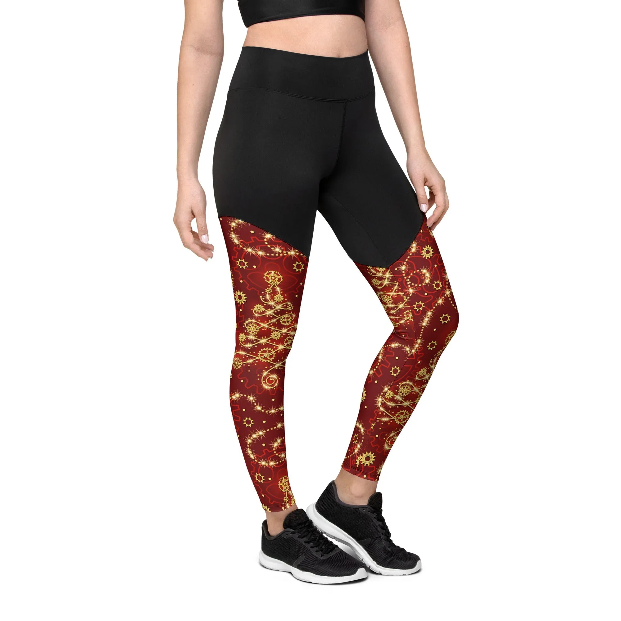 Steampunk Christmas Compression Leggings