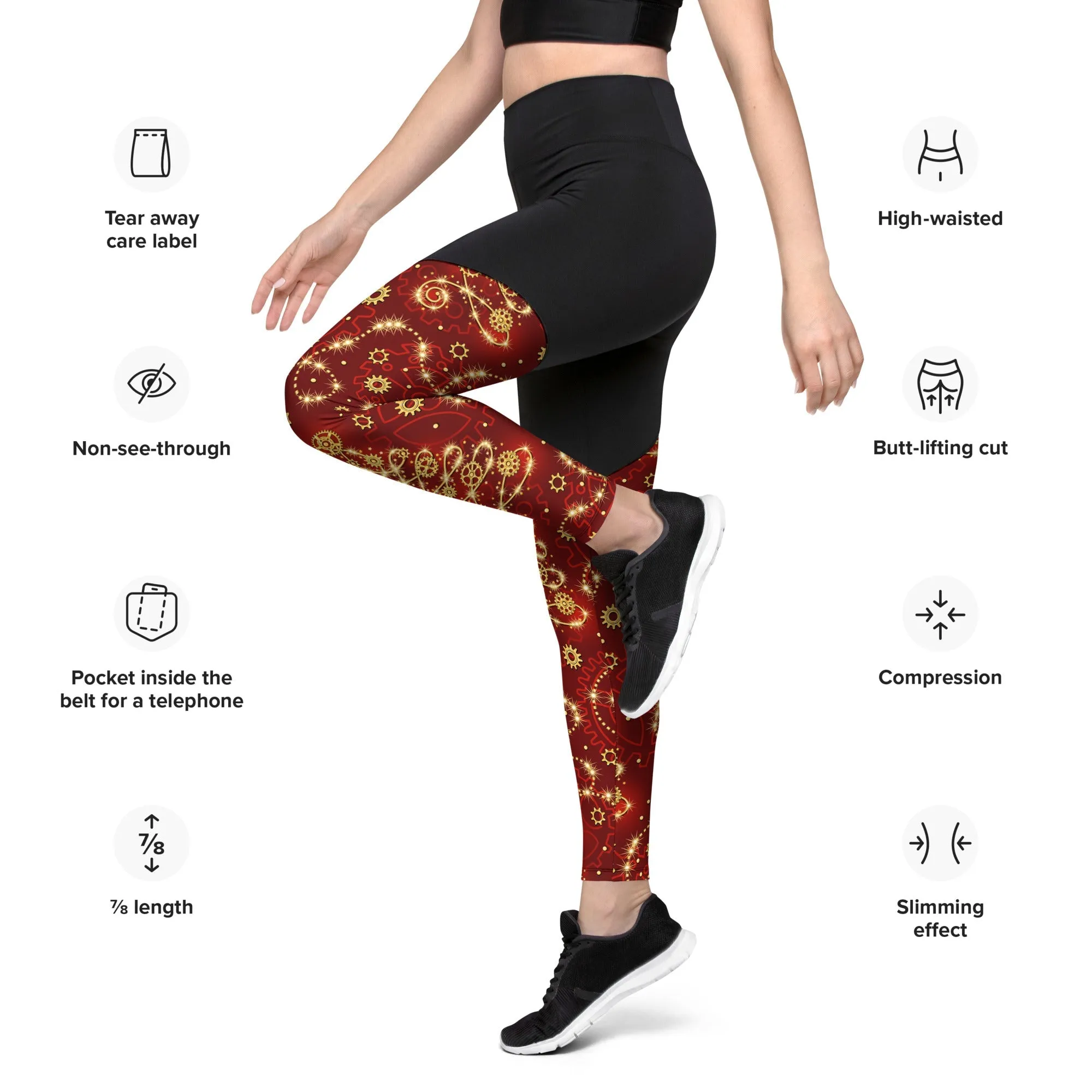 Steampunk Christmas Compression Leggings