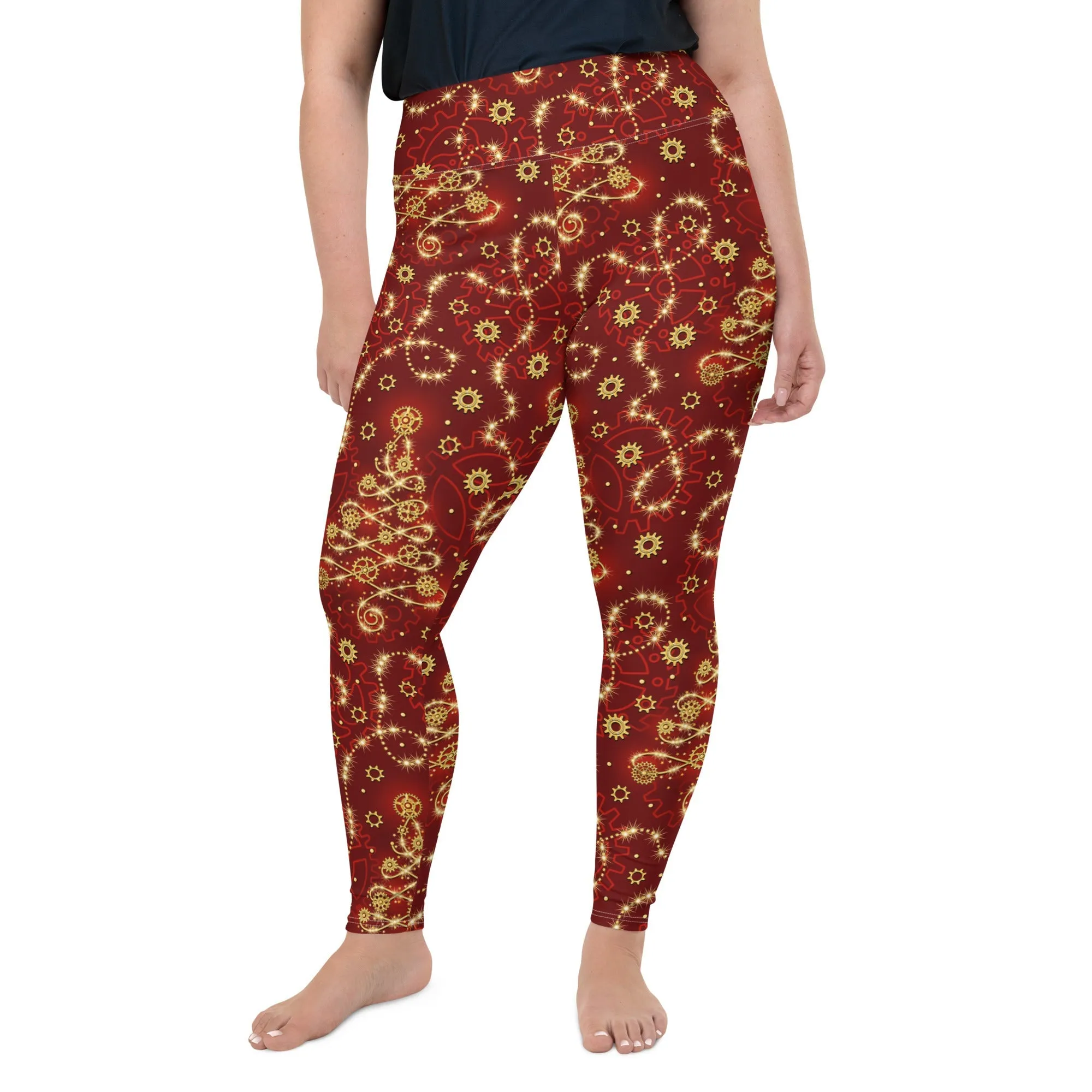 Steampunk Christmas Plus Size Leggings