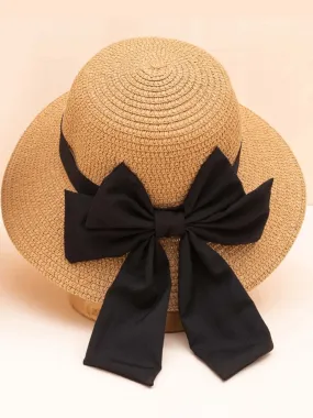 Summer Dream Black Bow Straw Hat