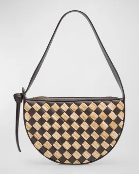 Sunrise Raffia & Leather Shoulder Bag