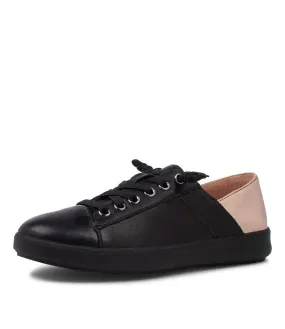 SUPERSOFT Zaylah Black Rose Gold Leather Sneakers