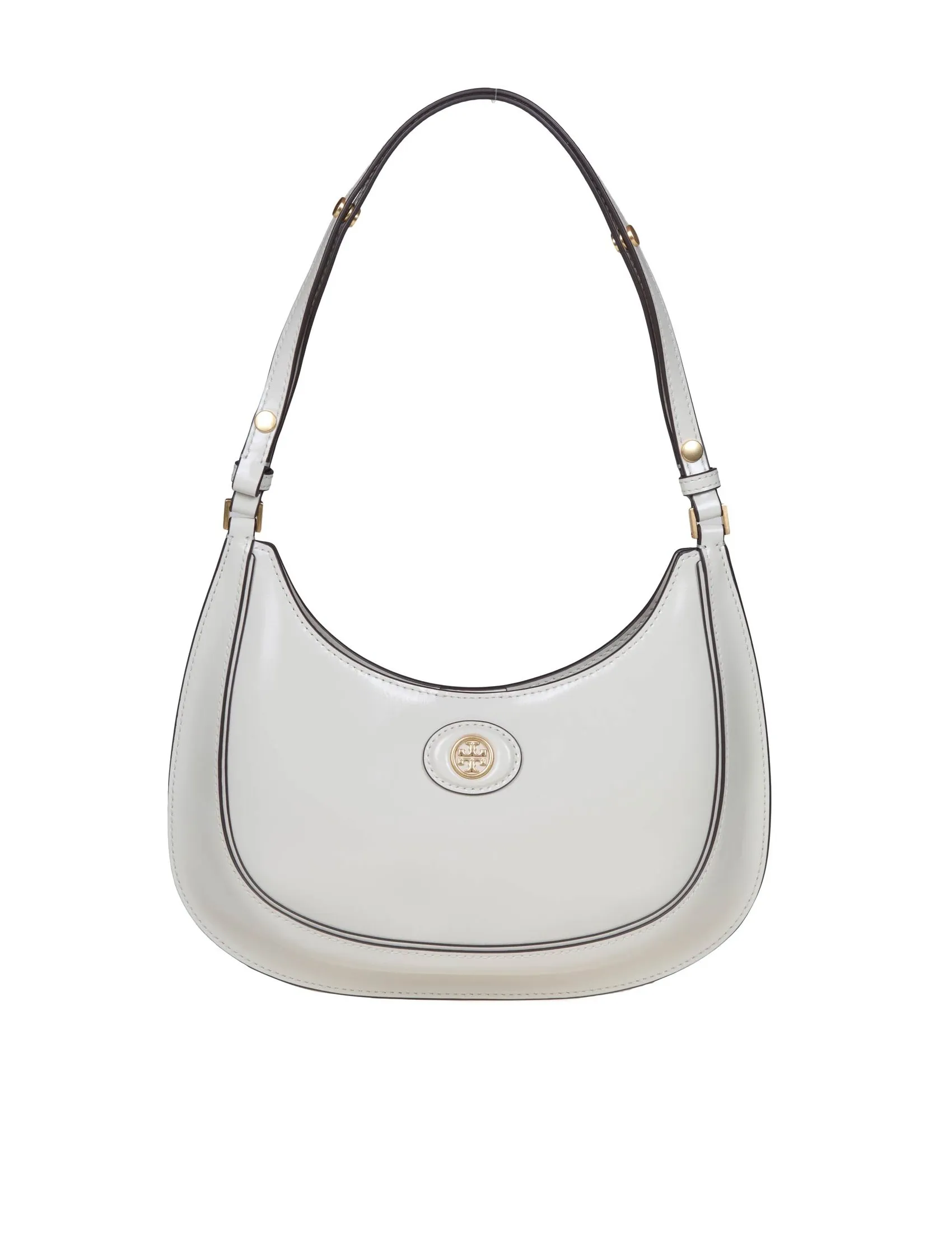 TORY BURCH ROBINSON CRESCENT SHOULDER BAG IN BRUSHED CALFSKIN