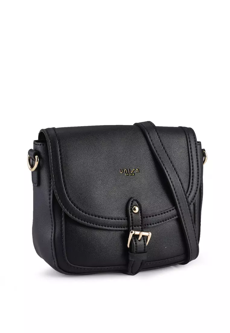 Unisa Faux Leather Sling Bag With Flap Over