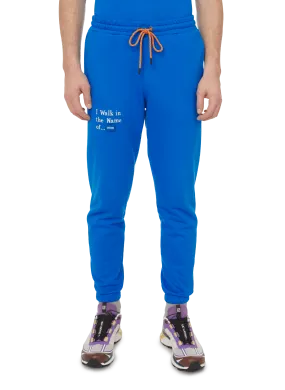 UNTIL THE NIGHT IS OVER  Joggers with embroidered logo - Blue