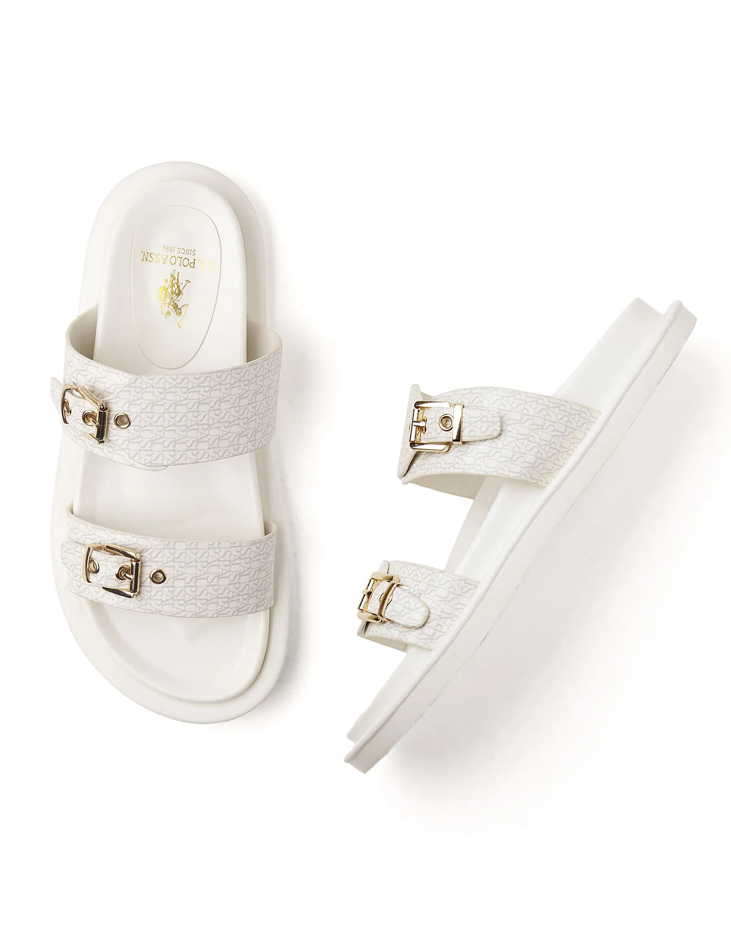 U.S. Polo Assn. Open Toe Buckle Detail Maria Sandals