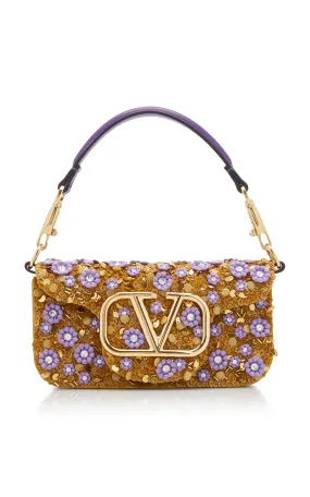 Valentino Garavani Small Loco Microflower Embellished Leather Shoulder Bag