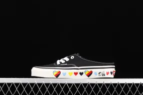 Vans Authentic Anaheim Valentine's Day Limited black and white love leisure half-drag VN0A54F7585