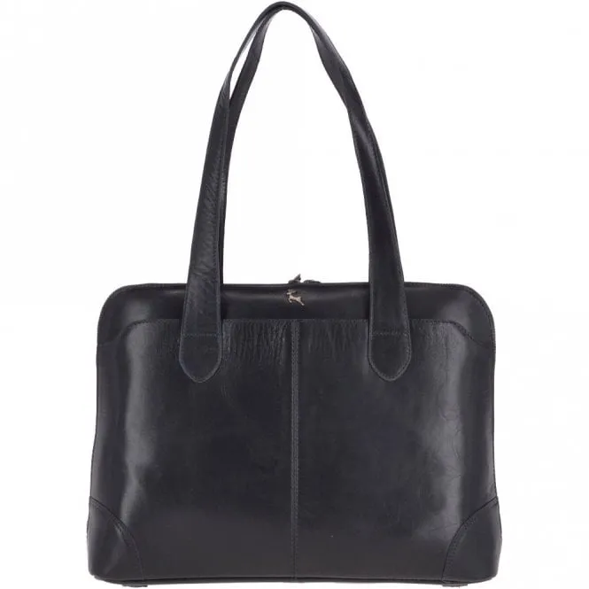 Vegetable Tanned Leather Bag Navy : V-22