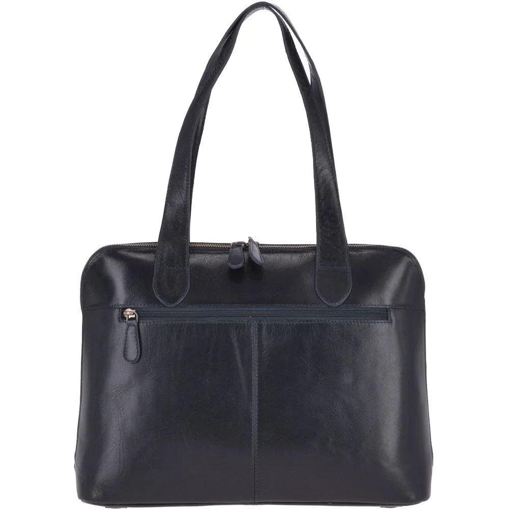 Vegetable Tanned Leather Bag Navy : V-22