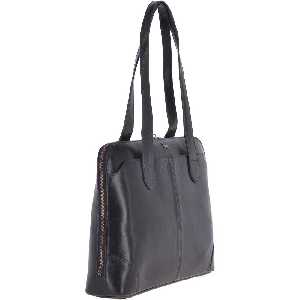 Vegetable Tanned Leather Bag Navy : V-22