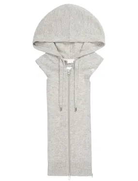     Veronica Beard   merino + cashmere hoodie dickey in grey