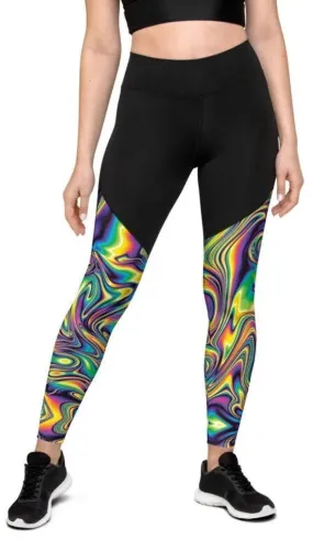 Vibrant Psychedelic Compression Leggings