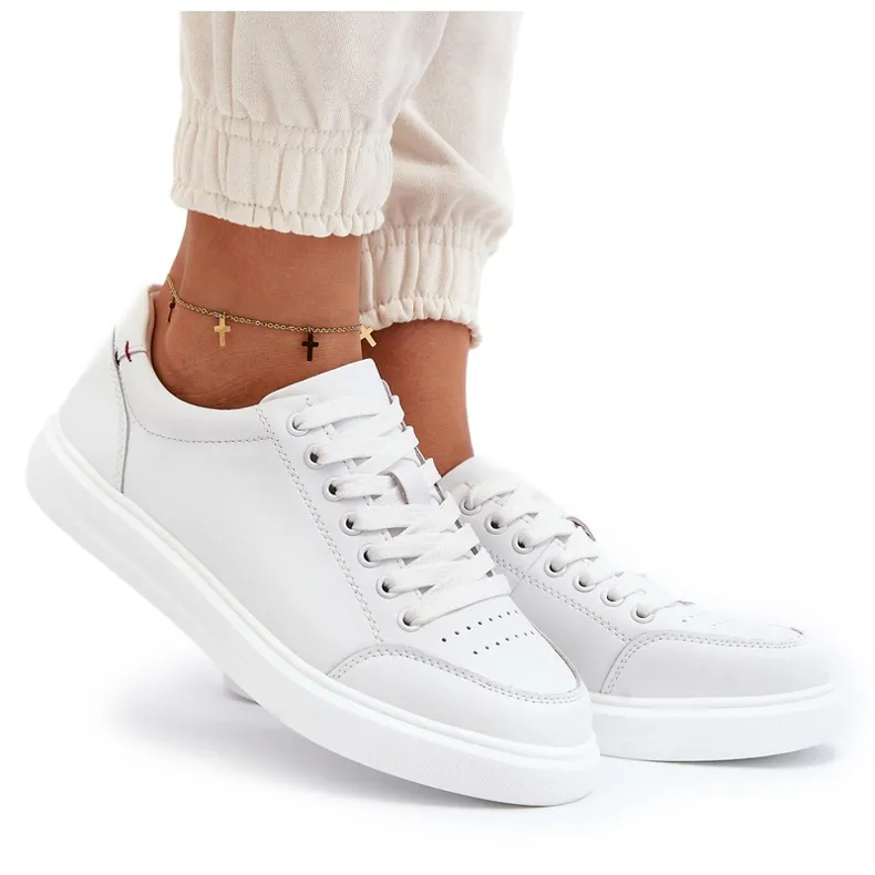 Vinceza Women's Sneakers Natural Leather White Dimpna